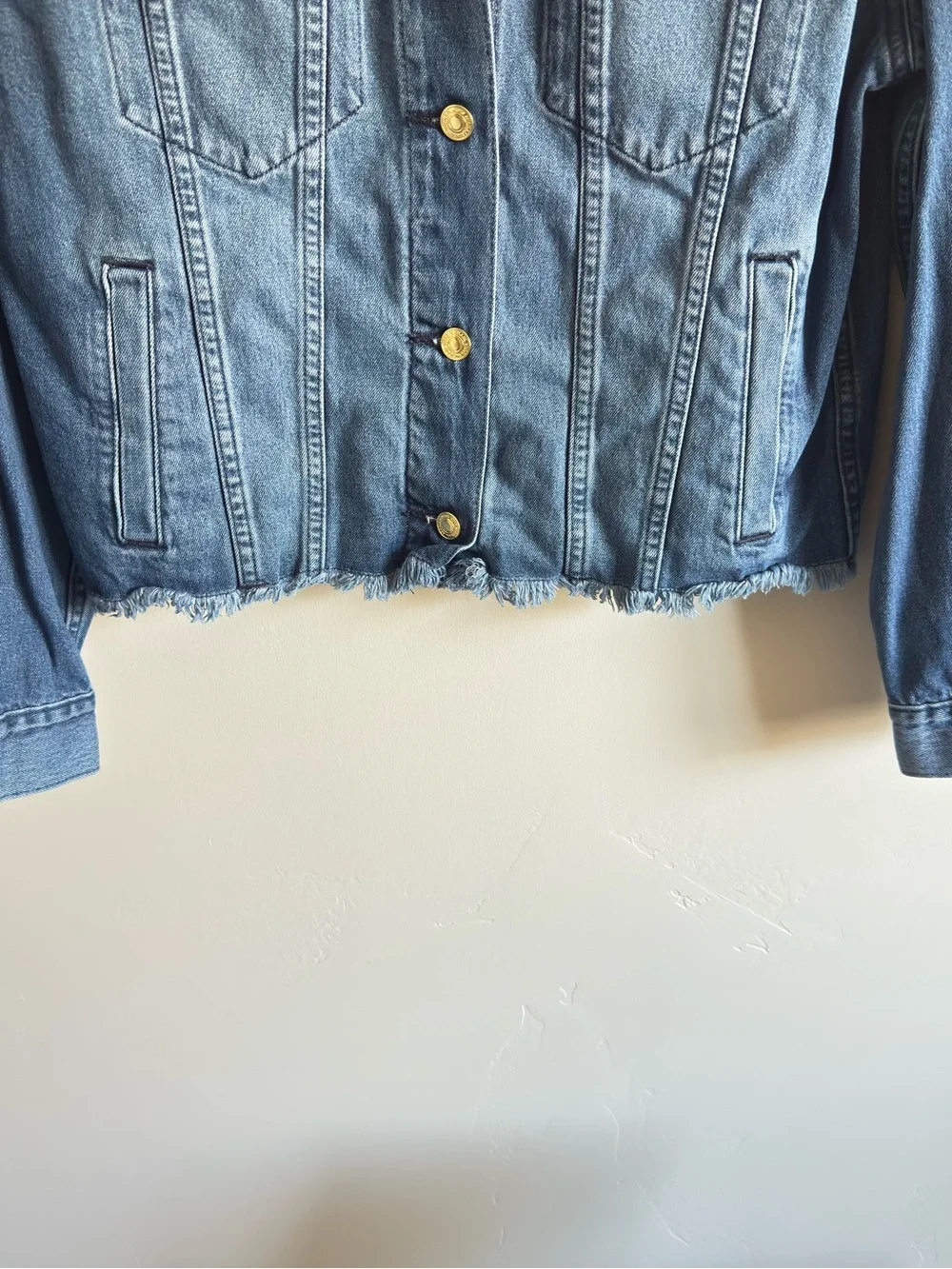 Michael Kors Blue Denim Jacket with Gold-Tone Buttons
